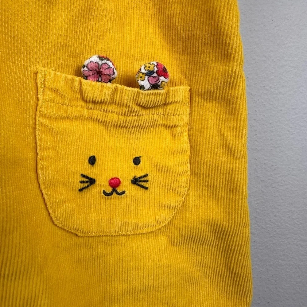 Mustard Yellow Corduroy Kitty Jumper Sz 18M